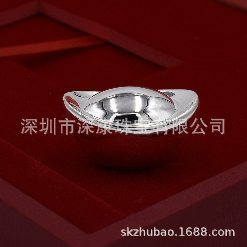 เวียดนามที่กําหนดเอง 999 Silver Ingot เงินไทย Solid Ingot Handle Wenwan Silver Ingot เงินแท้ 999 Sil