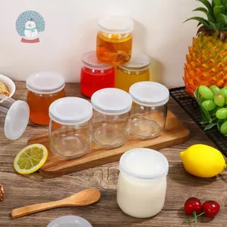 ถ้วยพุดดิ้ง 200ML พร้อมฝากระจก 3PCS ถ้วยพุดดิ้งพร้อมฝาแก้วซีลถ้วยขนมบรรจุภัณฑ์สำหรับโยเกิร์ต Mousse Jelly