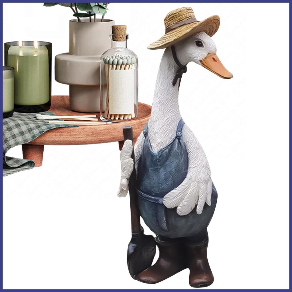 Yard Geese รูปปั้นเรซิ่นแต่งตัว Geese Figurine ห้องนั่งเล่นในร่มที่ละเอียดอ่อนศิลปะตกแต่งภายนอกสําหร