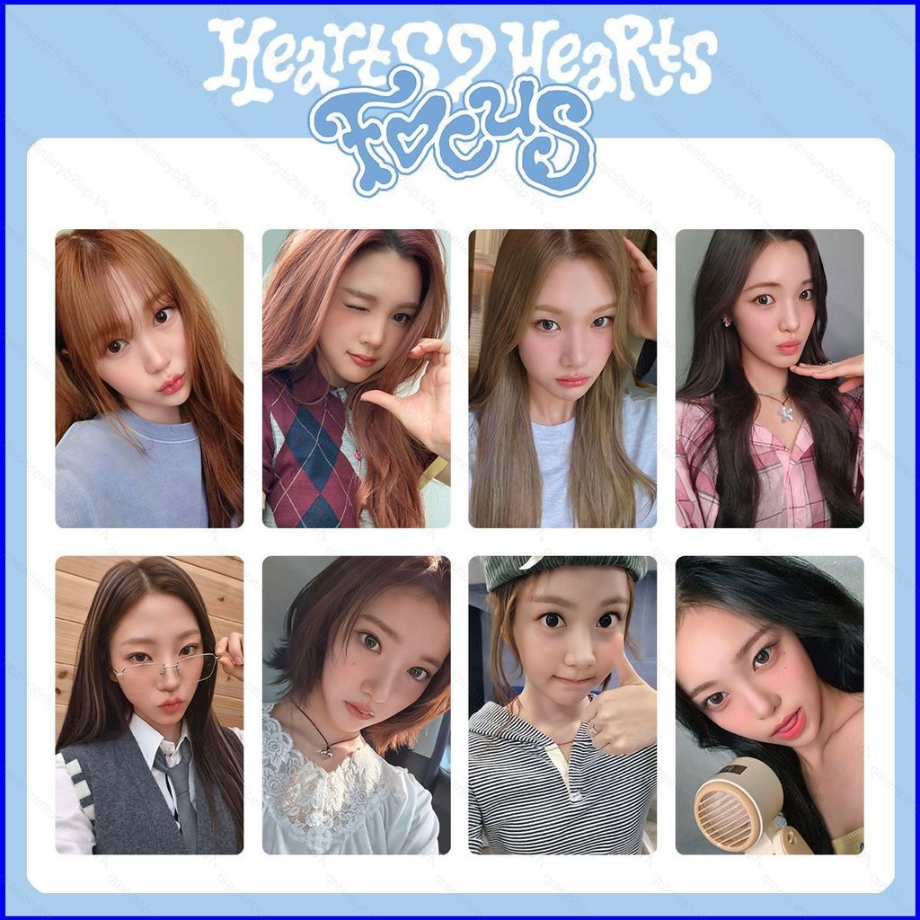 G2P 8 ชิ้น/เซ็ต Hearts2Hearts LOMO การ์ด 1st Mini อัลบั้ม FOCUS โปสการ์ดคอลเลกชันดาวอุปกรณ์ต่อพ่วง P