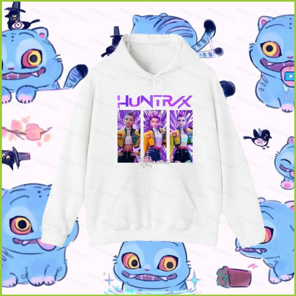 XS1 KPop Demon Hunters HUNTR/X Hoodie Anime Sweatshirt Unisex แขนยาว XS1