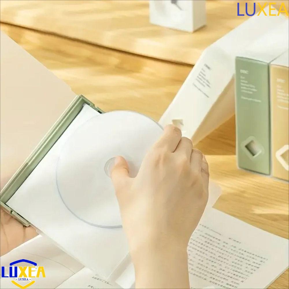 LUXEA CD Case, 24 CD Capacity DVD Wallet CD Storage Box, Portable CD Sleeve Collication Booklet Hold