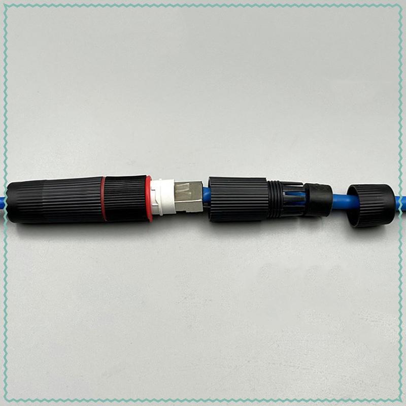 นสฮคนคอทอทอนนนนเดิม1ชิ้นrj45ทําเชื่อมต่ออีเธอร์เน็ตเครือข่ายตรงผ่านกันน้ําไอพี67หัวกลางแจ้งบรอดแบนด์