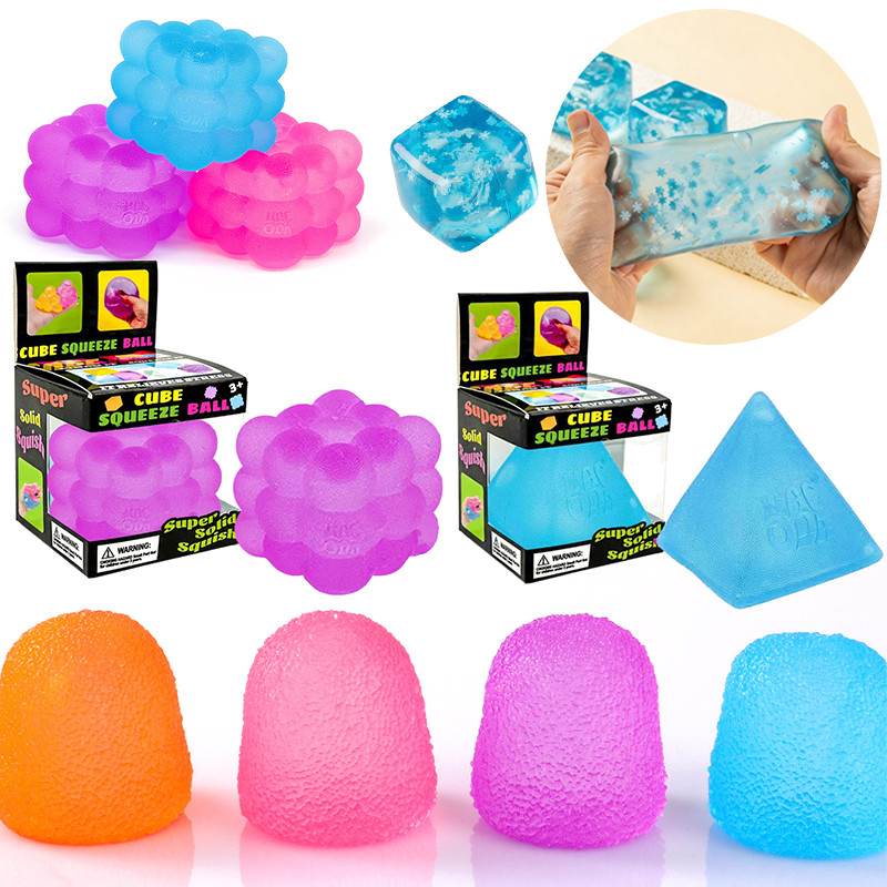 Schylling NeeDoh Nice Ice Baby Cube Squish บีบ Frosted Maltose Pinch ของเล่นสําหรับเด็กผ่อนคลายของเล่น