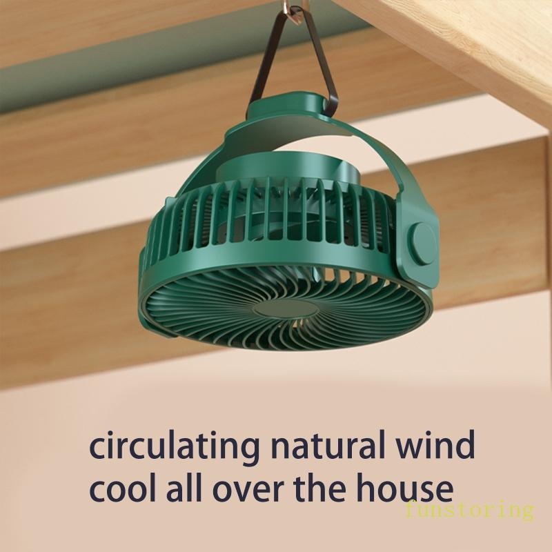 FUN แบบพกพา 1200mAh พัดลมแขวน USB ชาร์จ 7 3in Gazebo พัดลมสําหรับ w Hook สําหรับ Tr