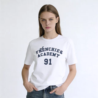 ESP เสื้อทีเชิ้ต เฟรนช์ชี่ ผู้หญิง สีขาว | Frenchie T- shirt | 06428