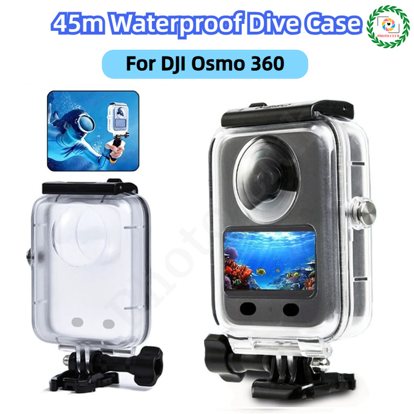 45m กันน้ํา Dive Case สําหรับ DJI Osmo 360 Optical Glass เลนส์ป้องกันสําหรับ DJI Osmo 360 PC เกราะป้องกันเปลือกดําน้ํา