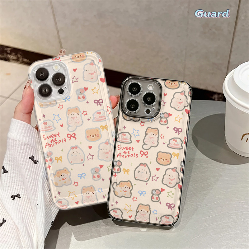 Star Cat CaseiPhone 11 12 13 14 15 16 Pro X XR XS Max 7Plus 8Plus โปร่งใส-GD