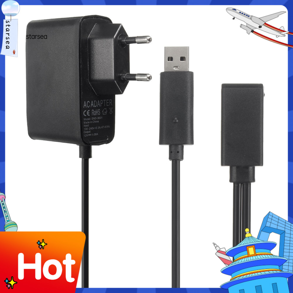 SRA ZK Power Supply อะแดปเตอร์ชาร์จสายชาร์จ USB สําหรับ X-box 360 Kinect Sensor