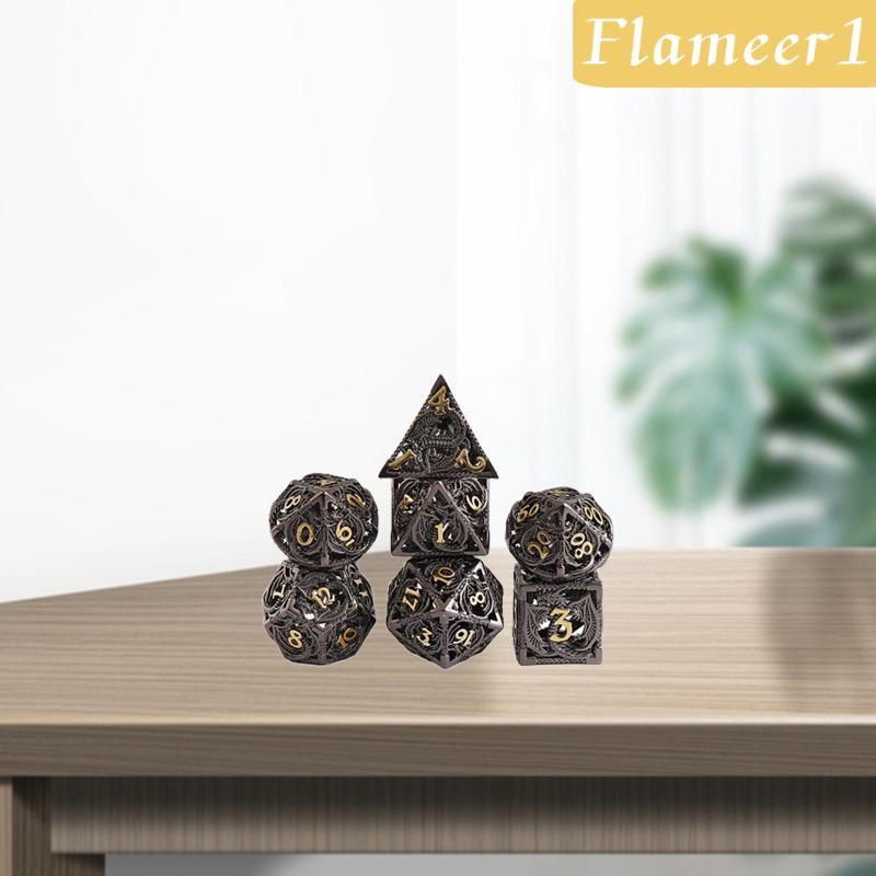 [เปลวไฟ1] Creative Metal Hollow DND Multi-Sided Set Gathering Dragon Dungeon DND