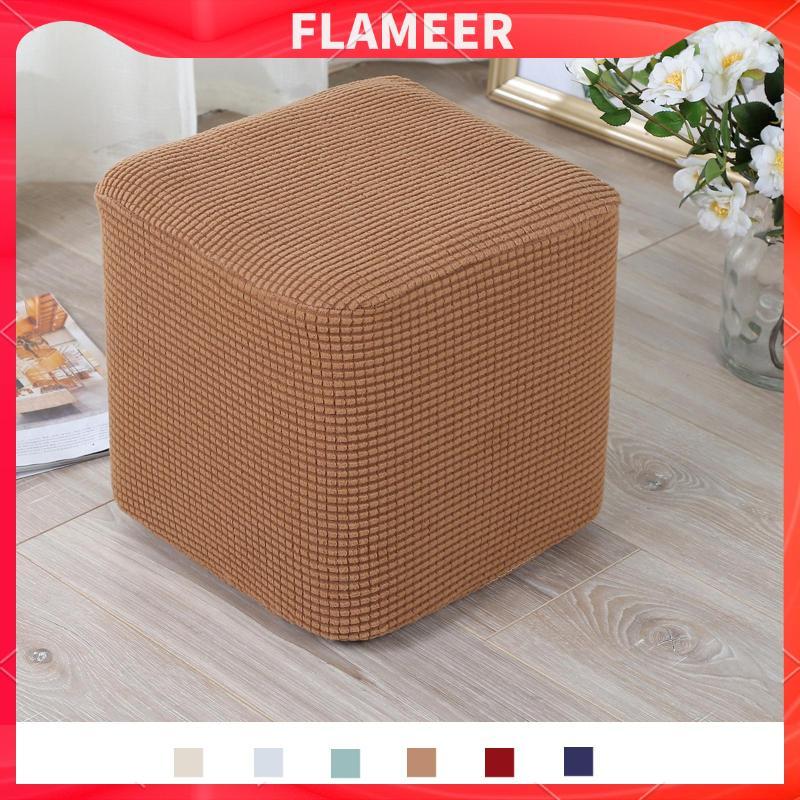 [Flameer] Ottoman Covers Slipcover โพลีเอสเตอร์ Ottoman Slipcover สี่เหลี่ยมผืนผ้า Ottoman Cover
