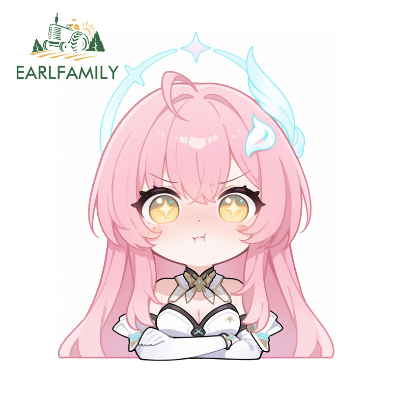 EARLFAMILY Wuthering Waves Aempath Chibi สติกเกอร์รถ Trunk ขวดน้ํารถเข็น JDM Decals Scratch-Proof จัดแต่งทรงผมรถ