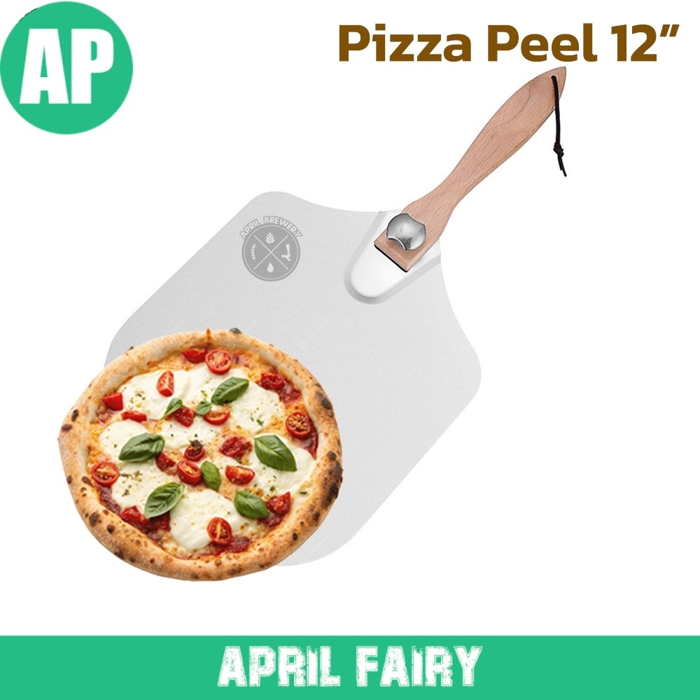 Pizza Peel 12 นิ้ว ไม้พายส่งพิซซ่า ไม้พลั่วพิซซ่า Nonstick Pizza Peel Baking