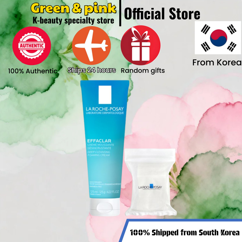 [La Roche-Posay]ครีมโฟมล้างหน้า 125ml+30p สําลีเกล็ดควบคุมความมันกําจัดสิวทําความสะอาดรูขุมขนอย่างล้