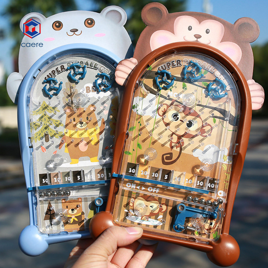 (Caere) Pinball Game ของเล่นเพื่อการศึกษาคลาสสิกสีสุ่มสัตว์น่ารักกบรูปร่าง Pinball Machine สําหรับเด