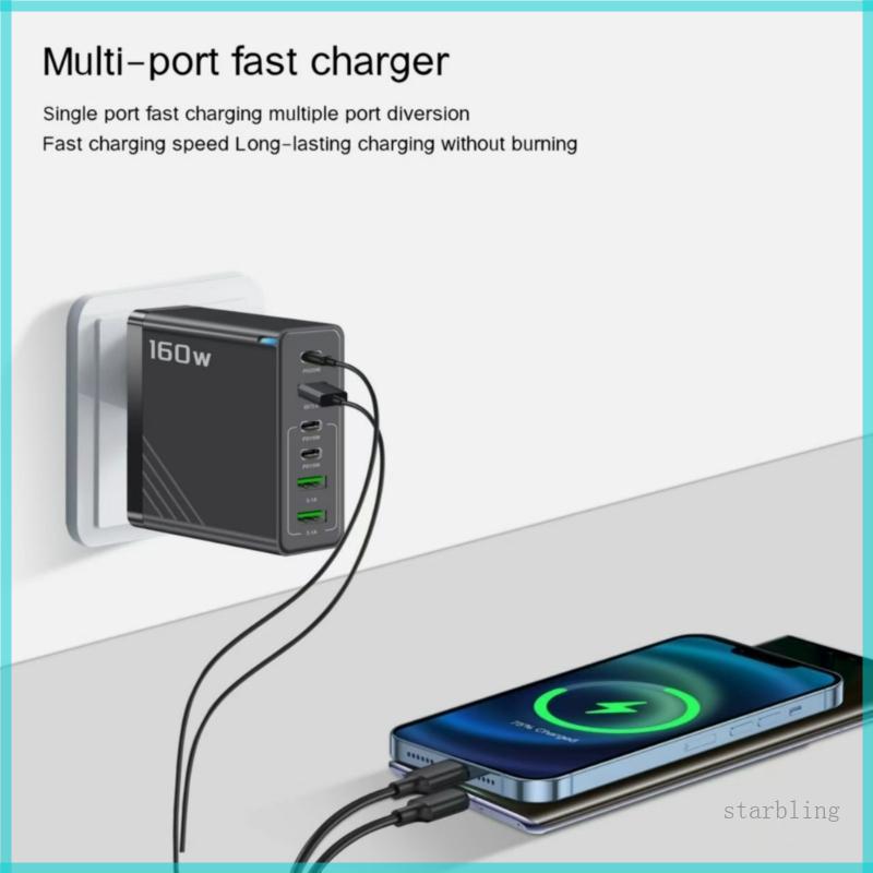 Star Efficient 160W Travel Charger Head แท่นชาร์จสําหรับชาร์จโทรศัพท์ด่วน