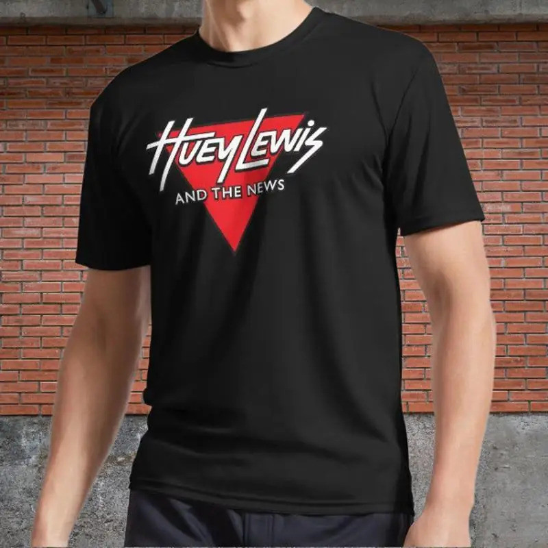 เสื้อยืดผู้ชายลายโลโก้ Huey Lewis & the News แบบตลก ขนาด S ถึง 5XL
