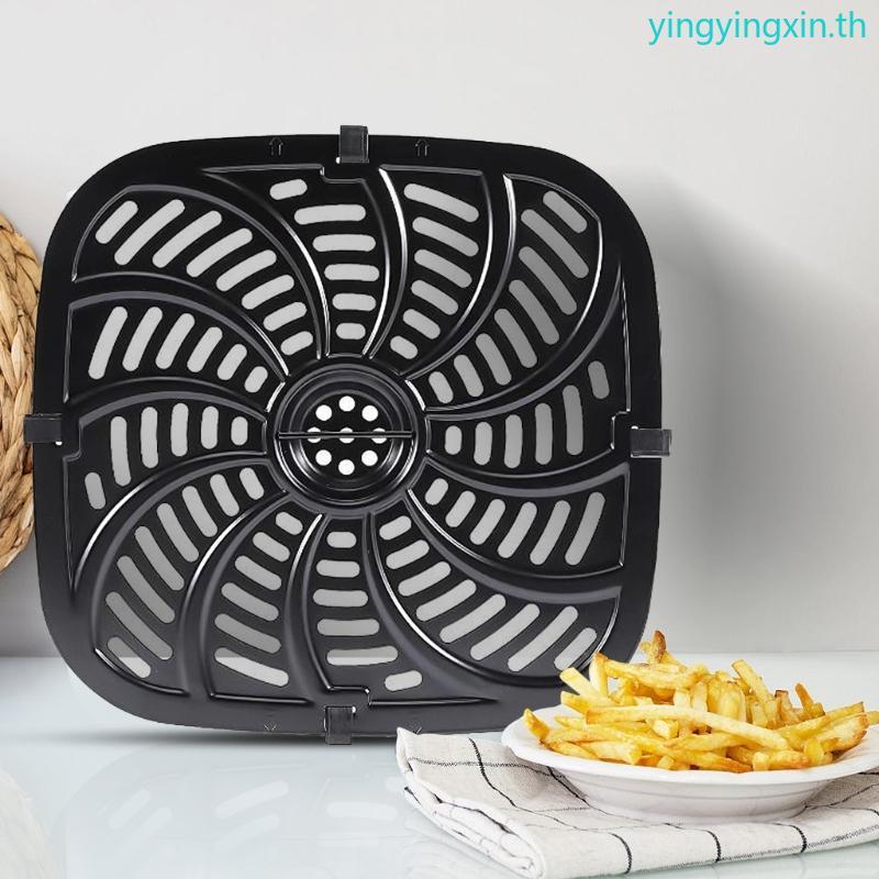 YIN Steaming Crisper Plate Nonstick Fry Grill Pan Rack Safe Air Fryer Grill Pan ถาด
