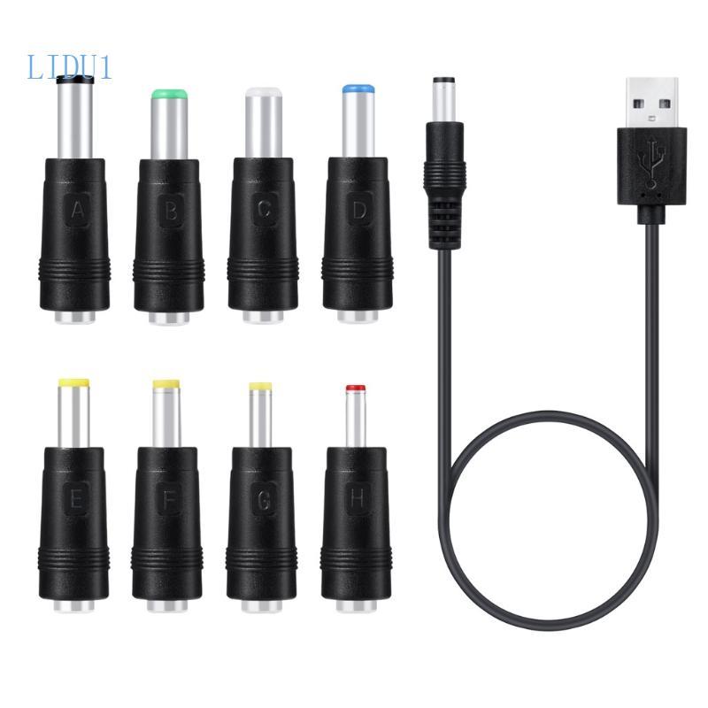 LIDU1 ปลั๊ก USB 8 in 1 ปลั๊ก USB สําหรับปลั๊ก Dc อะแดปเตอร์สายไฟพร้อม 8 P
