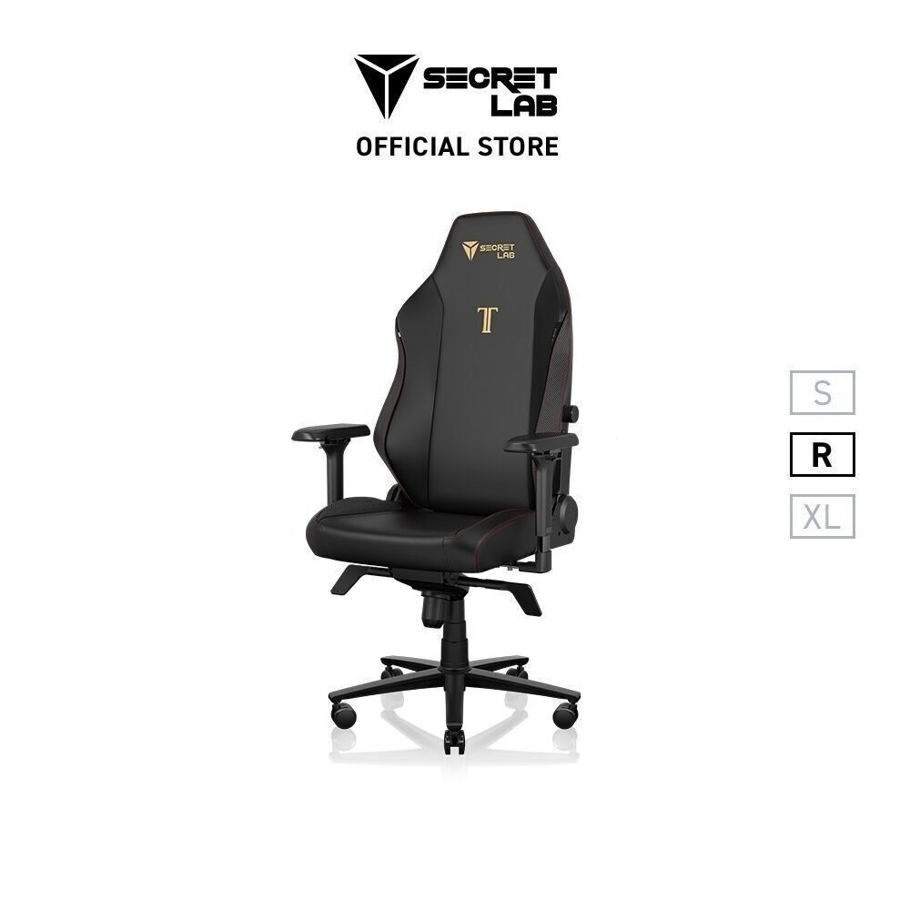 Secretlab TITAN Evo เบาะหนัง Hybrid NEO™️ —สีดำ โลโก้ทอง (Stealth)