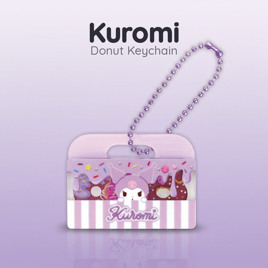 พวงกุญแจ Kuromi ซองโดนัท - ดีไซน์ขนมหวาน | Sanrio Kuromi Donut Package Keychain