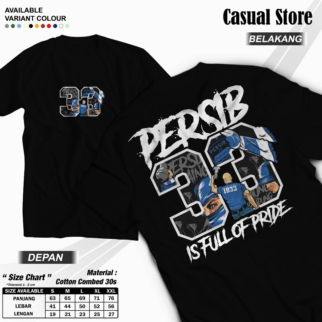 PERSIB BANDUNG "PRSB 33" T-Shirt - Bobotoh/Viking/Bandung Football