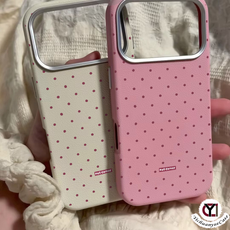 เคสไอโฟน13 11 ลายจุดสีชมพู เคสสวยๆ สำหรับ IPhone 12 15 13 11 16 17 14 Pro Max 7Plus 16 7p 14 8 15 Plus XR Xs Max SE 2020