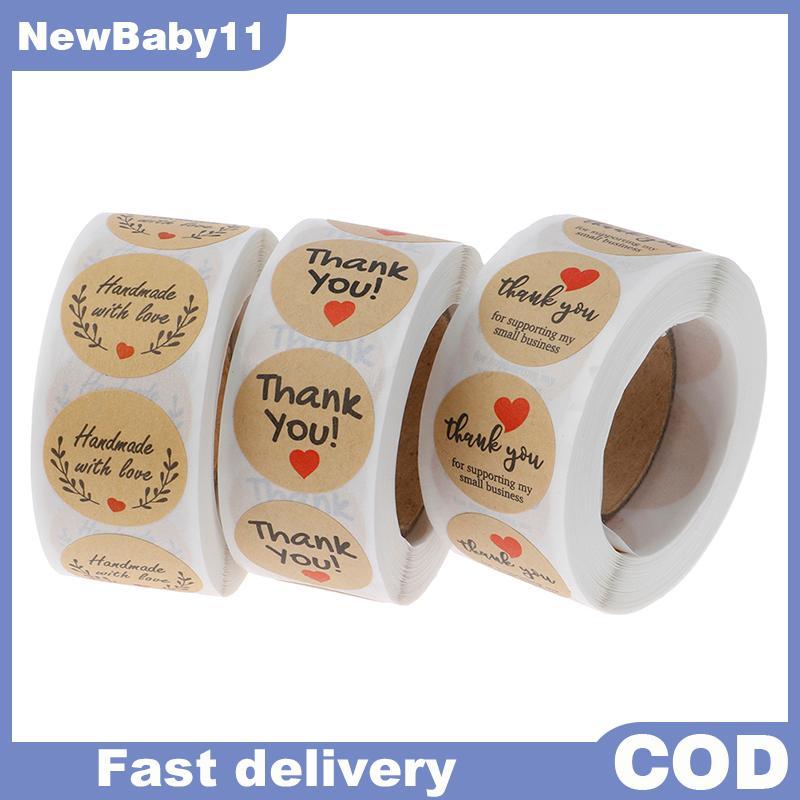 NY 500 ชิ้นขอบคุณ Stiers ป้ายซีลป้ายกระดาษกลม stier สําหรับตกแต่ง NBaby