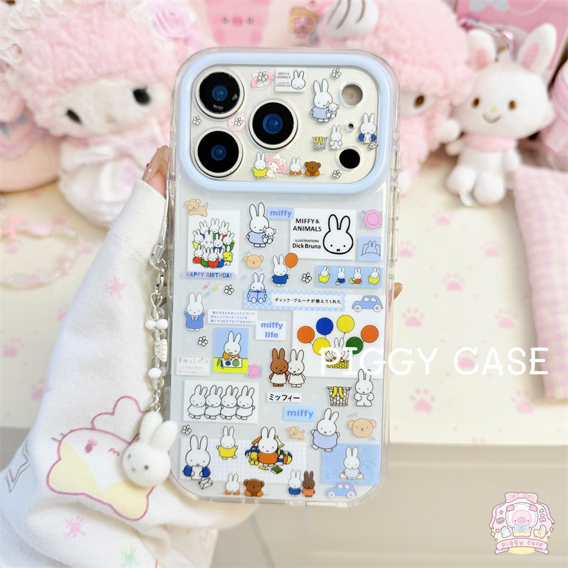 เหมาะสำหรับ OPPO A57 A15 A16 A60 A78 A17 A1K A9 A3s A98 A52 A7 A16K A38 A92 A17K A31 เคสโทรศัพท์ลายกระต่ายมิฟฟี่สุดน่ารั
