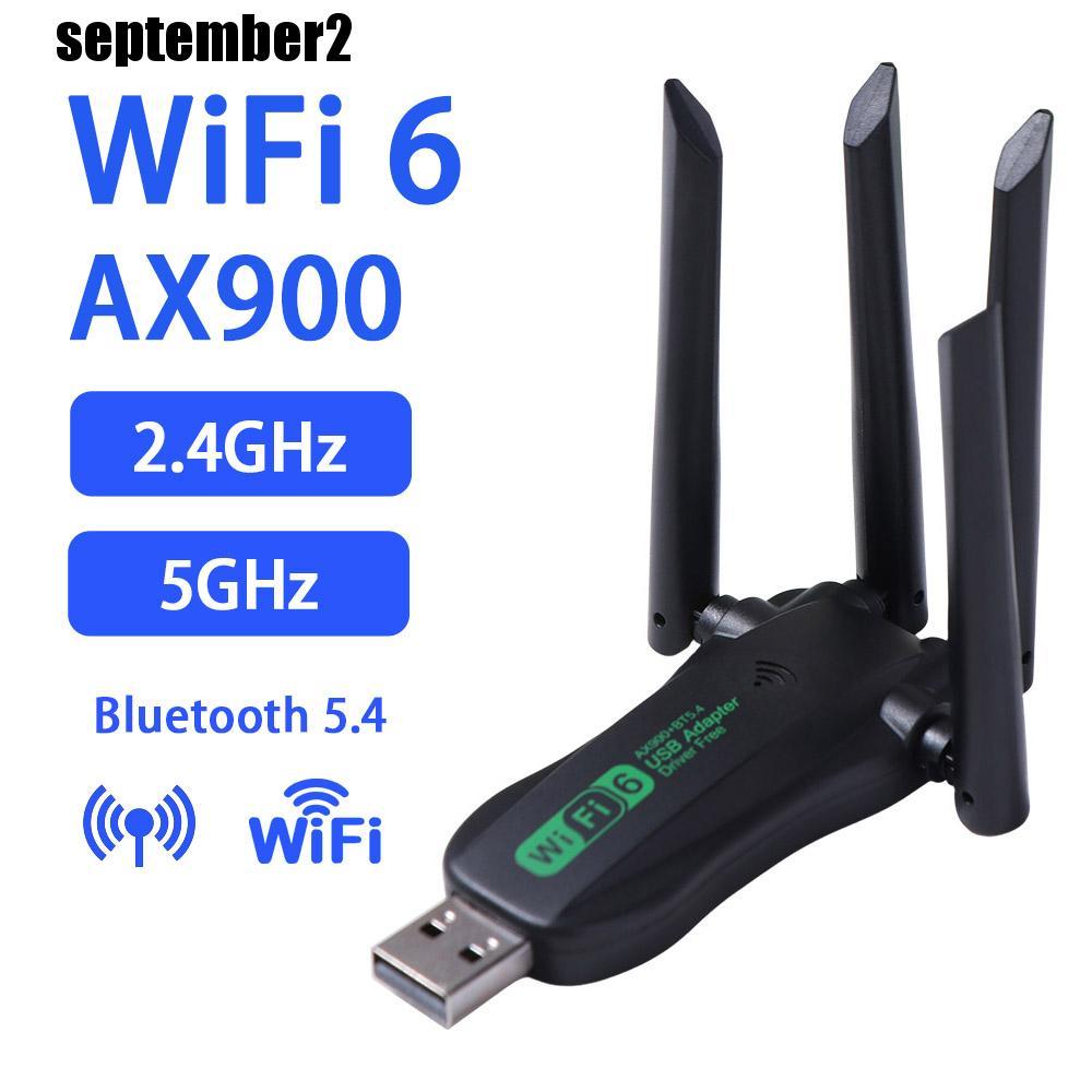 SEPTEMBER Dual Band WiFi6 อะแดปเตอร์ USB, AX900 2.4G/5Ghz 900Mbps WiFi Dongle, Plug Play Receiver Dr