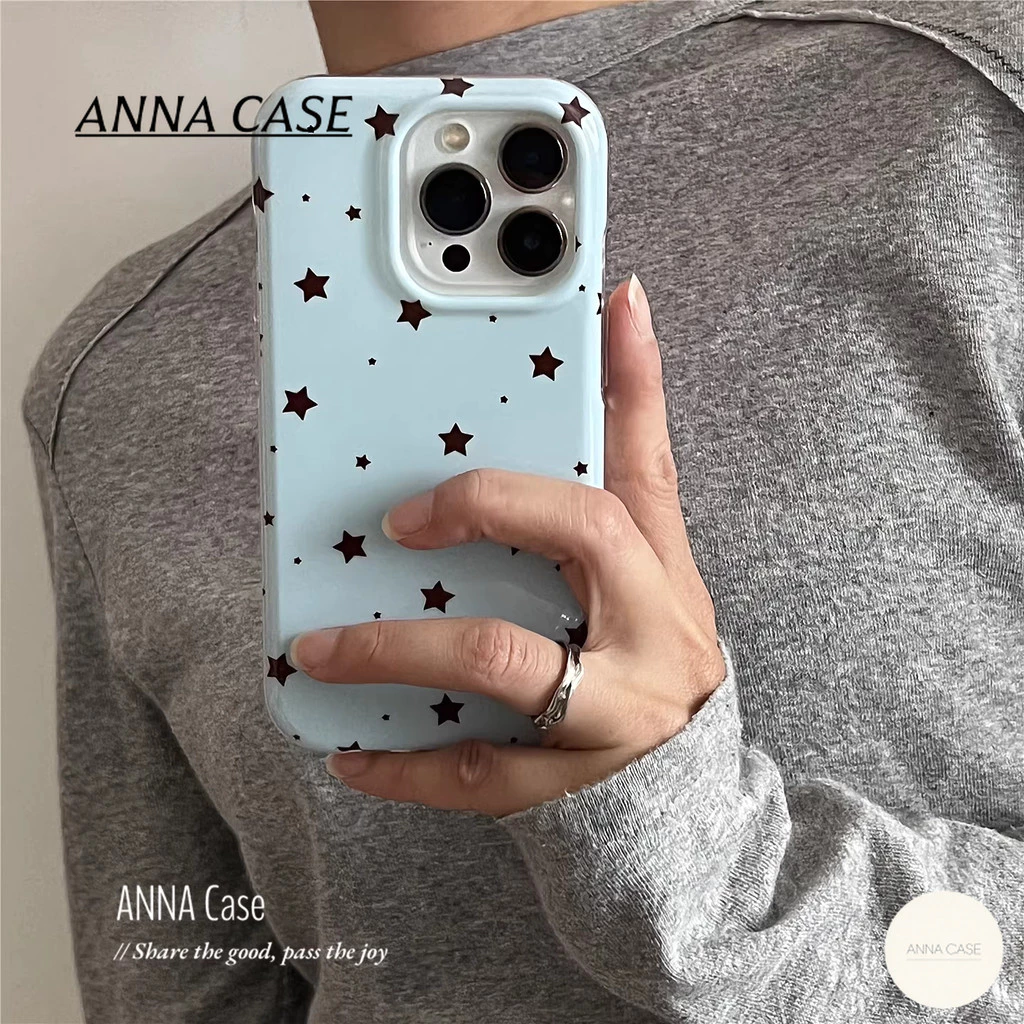 เคส iPhone IMD ลายดาว แฟชั่น สีน้ำตาล/น้ำเงิน thumbnail 7