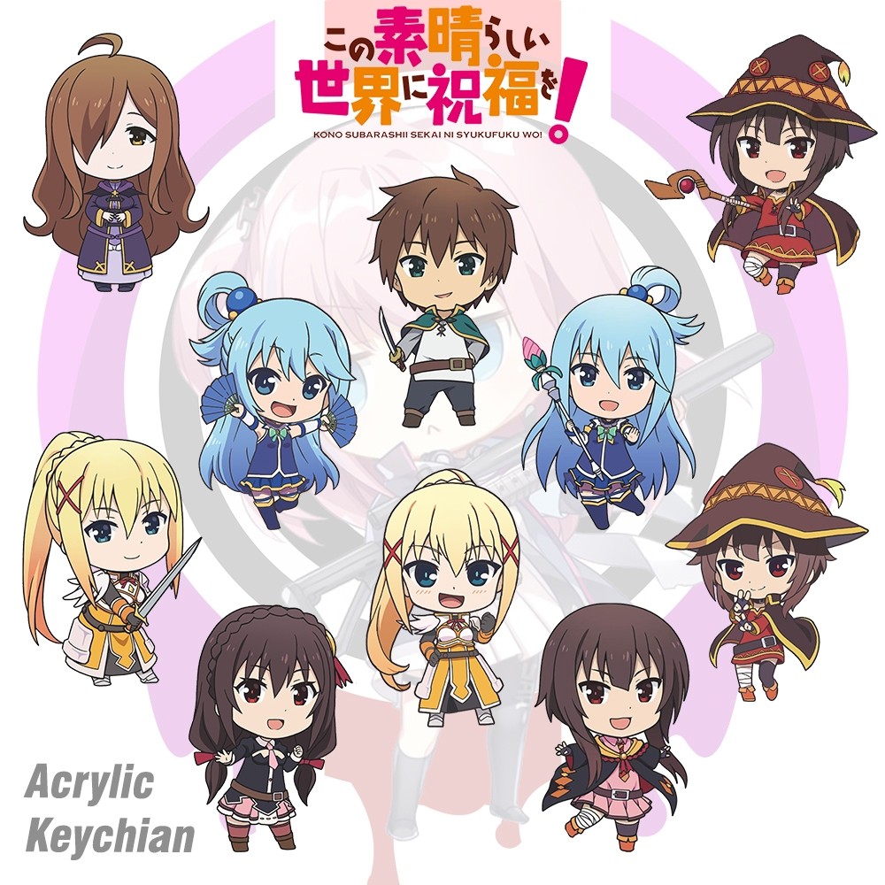 Gantungan Kunci KonoSuba / อะนิเมะ KonoSuba พวงกุญแจ / Ganci Kazuma, Aqua, Megumin