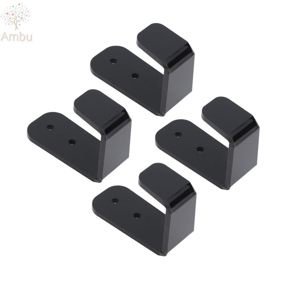 AMBU 4 ชิ้น Hockey Stick Rack,ทนทานอะคริลิค Hockey Stick Holder,จอแสดงผลสีดําติดผนังอเนกประสงค์ Hock