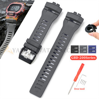 สําหรับ Casio GBD-200-1/2/9 GBD-200 Series ยางนาฬิกา G-SQUAD นุ่มเรซิ่นซิลิโคนนาฬิกาสร้อยข้อมือกันน้ําผู้ชายผู้หญิงสายรัดข้อมืออุปกรณ์เสริม
