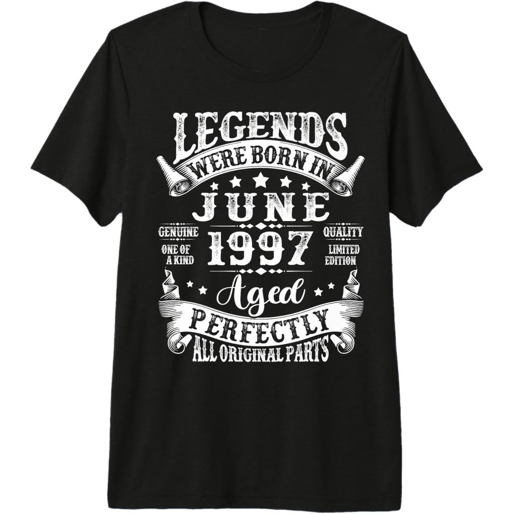 Legends Were Born in June 1997 Vintage 28th Birthday Men Boy Premium T-Shirt