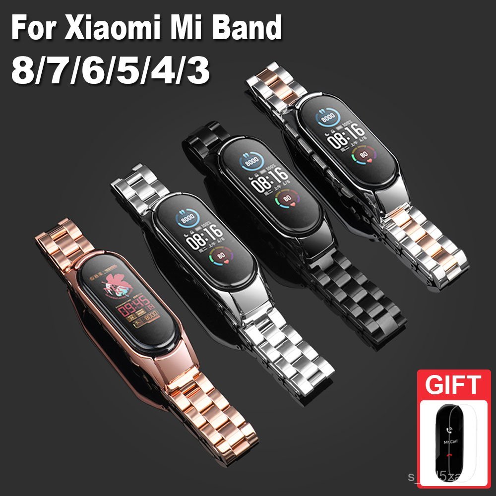 Stainless Steel Strap Replacement Metal Bracelet for Xiaomi Smart Band 10 9 8 7 / Mi Band 6 5 4 3