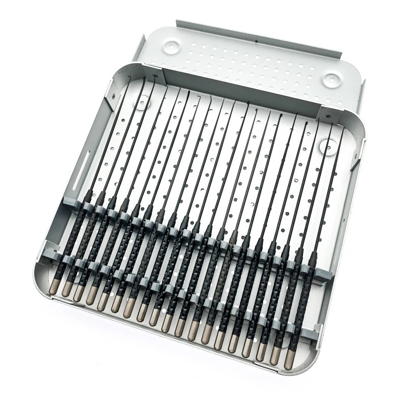 19 ชิ้น/เซ็ตไทเทเนียม Micro ไม้พาย Dissectors Micro Nerve Hook Micro Curette Nerve Teardrop Disserct