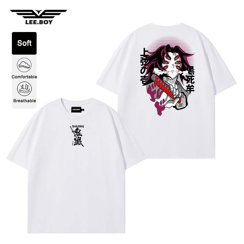 เสื้อยืดผู้ชาย ใส่สบาย ไม่หด 2026 ใหม่ ไม่ร้อน Demon Slayer Kimetsu no Yaiba ลายน่ารักการ์ตูน พร้อมส่งจากกทม
