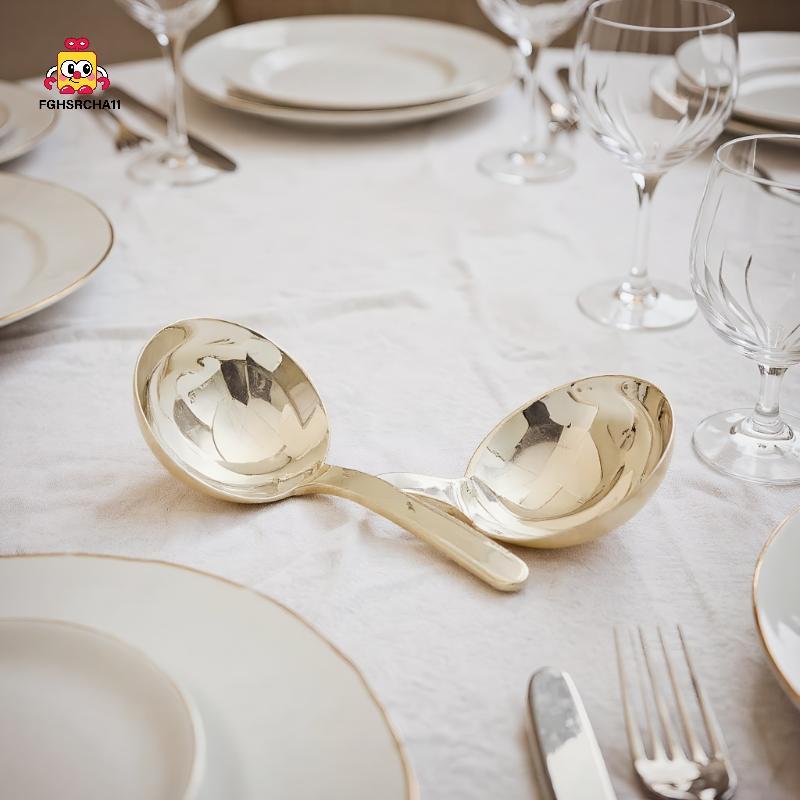 FG 201 สแตนเลส Deepen Tablespoons ซุป Ladle สั้นขนาดใหญ่ Ramen Bouillon ช้อนครัวบนโต๊ะอาหารอุปกรณ์ทํ