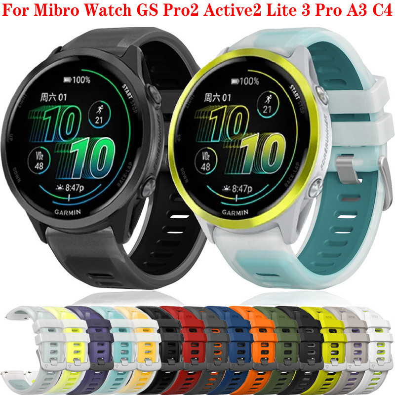 สายซิลิโคนกีฬาสําหรับ Mibro นาฬิกา GS Pro2 Active2 Lite 3 Pro A1 A2 A3 X1 T2 C3 C4 T2 Lite3 Active 2