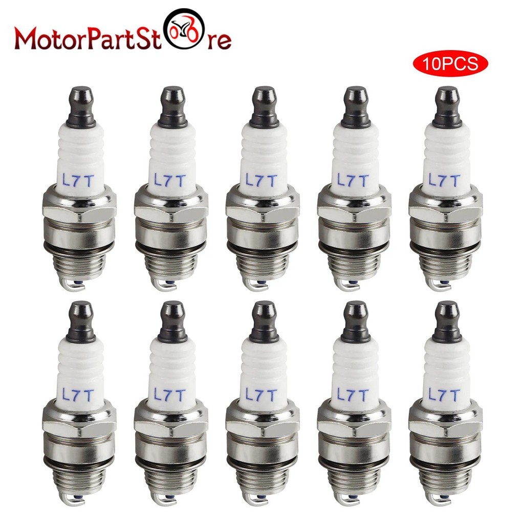 10pcs Spark Plug L7T สําหรับ Stihl Husqvarna Echo Chainsaw เครื่องตัดแปรง Trimmer Blower 33cc-49cc 2