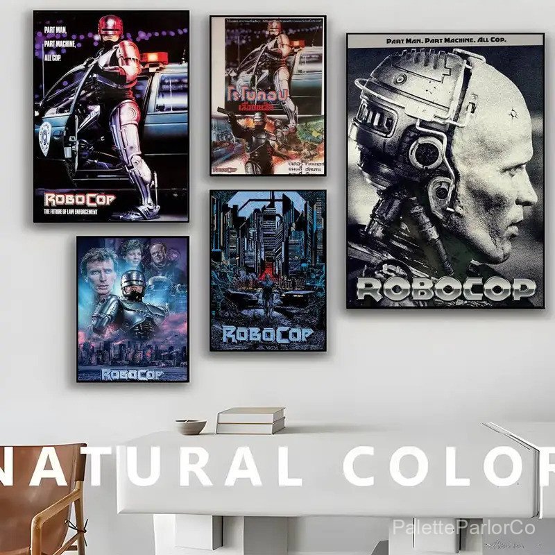 ภาพยนตร์วินเทจ Robocop 1987 โปสเตอร์ Retro กระดาษคราฟท์สติกเกอร์ DIY Room Bar Cafe ความงาม Art ภาพวา
