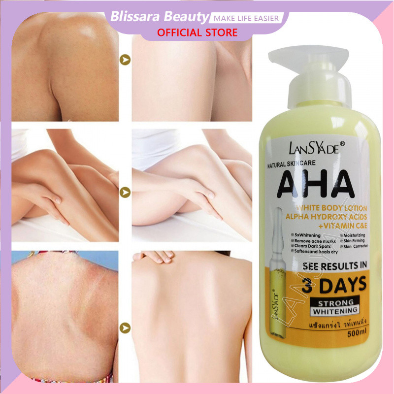 AHA โลชั่นบำรุงผิว 500ml สูตร Vita AHA+VC+VE บำรุงกระจ่างใส ลดผิวหยาบกร้าน รอยด่างดำ ชุ่มชื้น