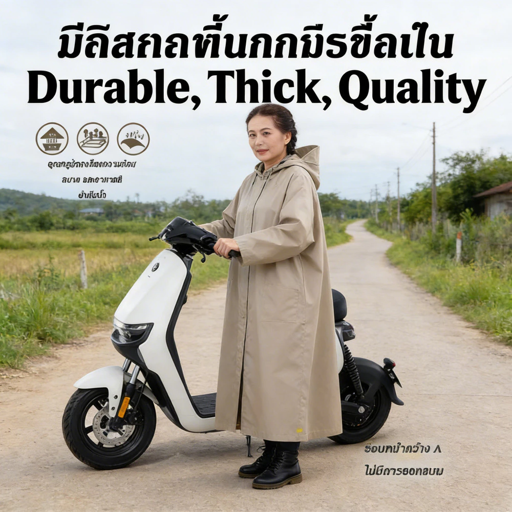 ชุดกันฝนผู้ใหญ่แบบหนา
