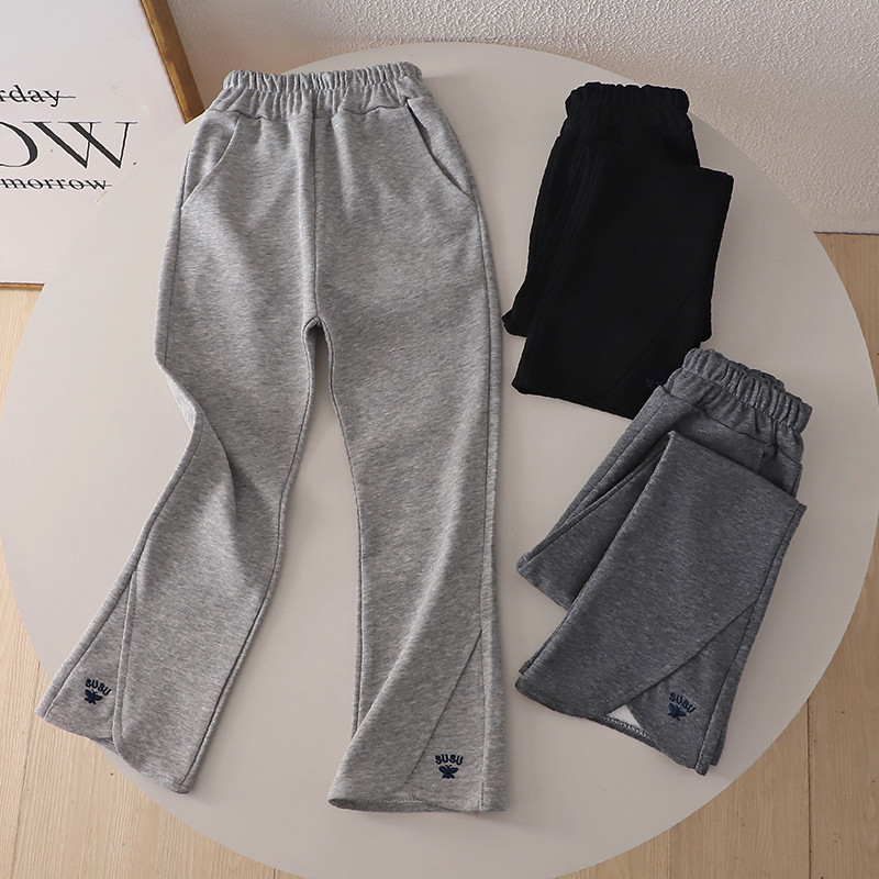 สาว ฉ หนักมาก จ๊อกกิ้ง กางเกงฤดูใบไม้ผลิ,เด็กกางเกงขายาวลําลองเอวสูงออกแบบ,แฟชั่นยืดหยุ่นข้อมือกางเกงสําหรับสาวใหญ่