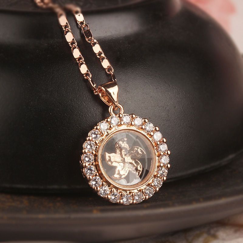 Ready Straw Times Run จี้สร้อยคอ Rose Gold Plated Lucky Fortune Transfer Bauhinia สร้อยคอหญิง 3.15