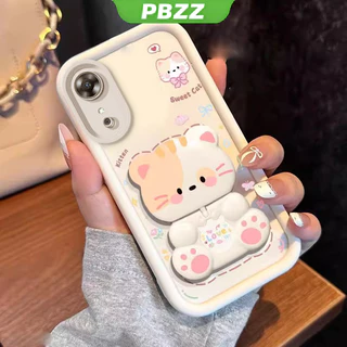 PBZZ FOR เคส สําหรับOPPO A17 oppo A17K 5G 2022 oppo a60 4Gเคสโทรศัพท์Softcaseซิลิโคนกันกระแทกออกแบบใหม่ความงามการ์ตูนแมวพร้อมกระจกJTMZJ01