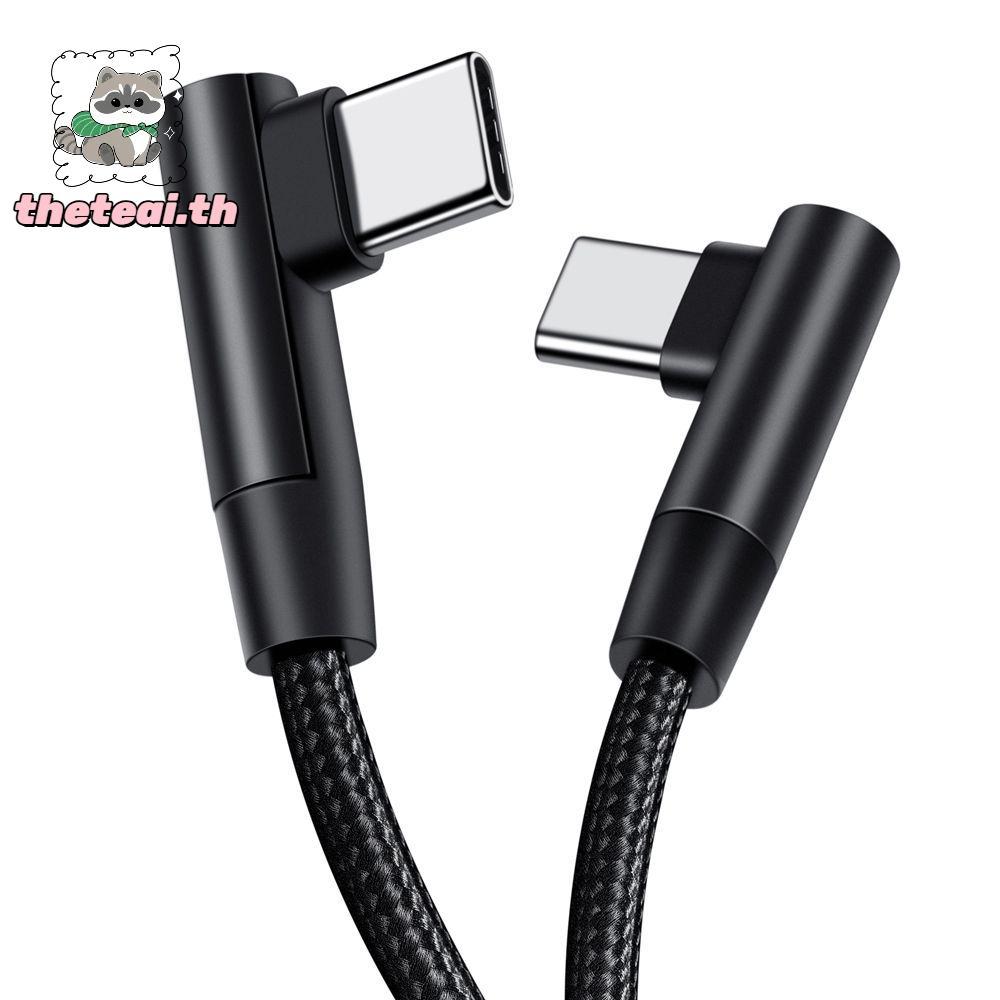 THETEAI สาย USB C เป็น USB Type C จัดส่งพลังงาน 90 องศาแล็ปท็อปชาร์จเร็ว
