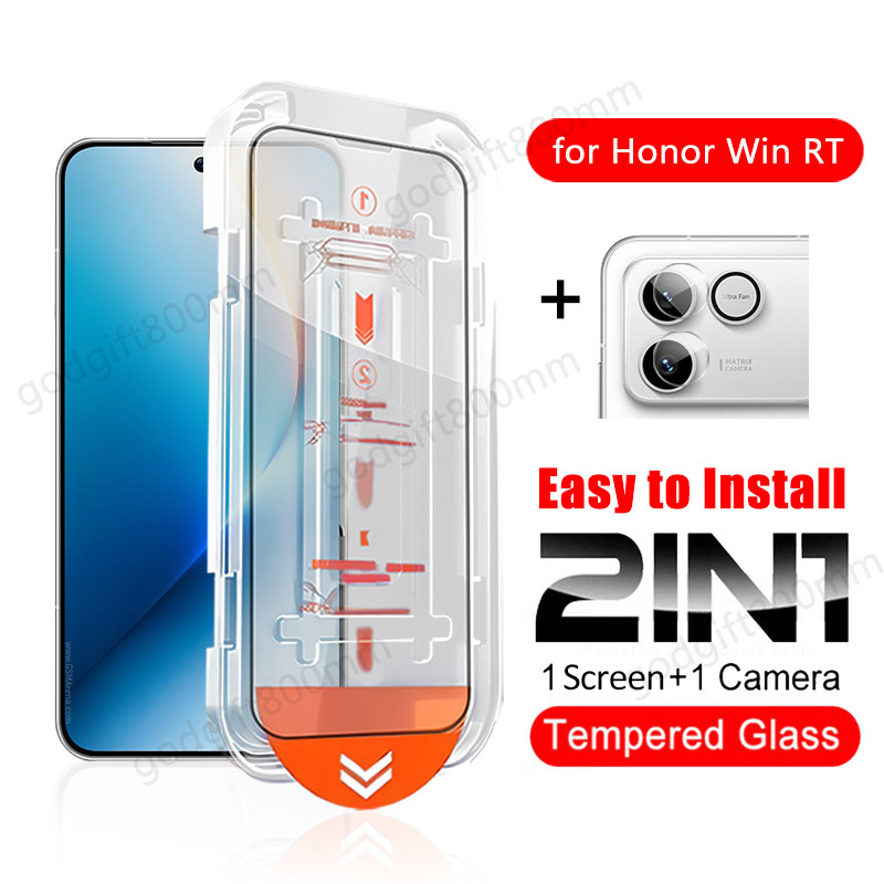 Honor Win RT ติดตั้งง่ายกระจกนิรภัยสําหรับ Honor Win 400 Lite X8c X7c X6c X8b X7d X7b X8a X7a X6a 20