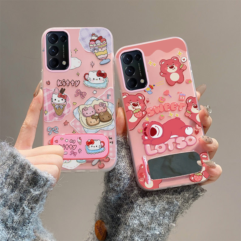 Oppo reno4 case oppo reno5 case วงเล็บกระจก เคสโทรศัพท์เยลลี่